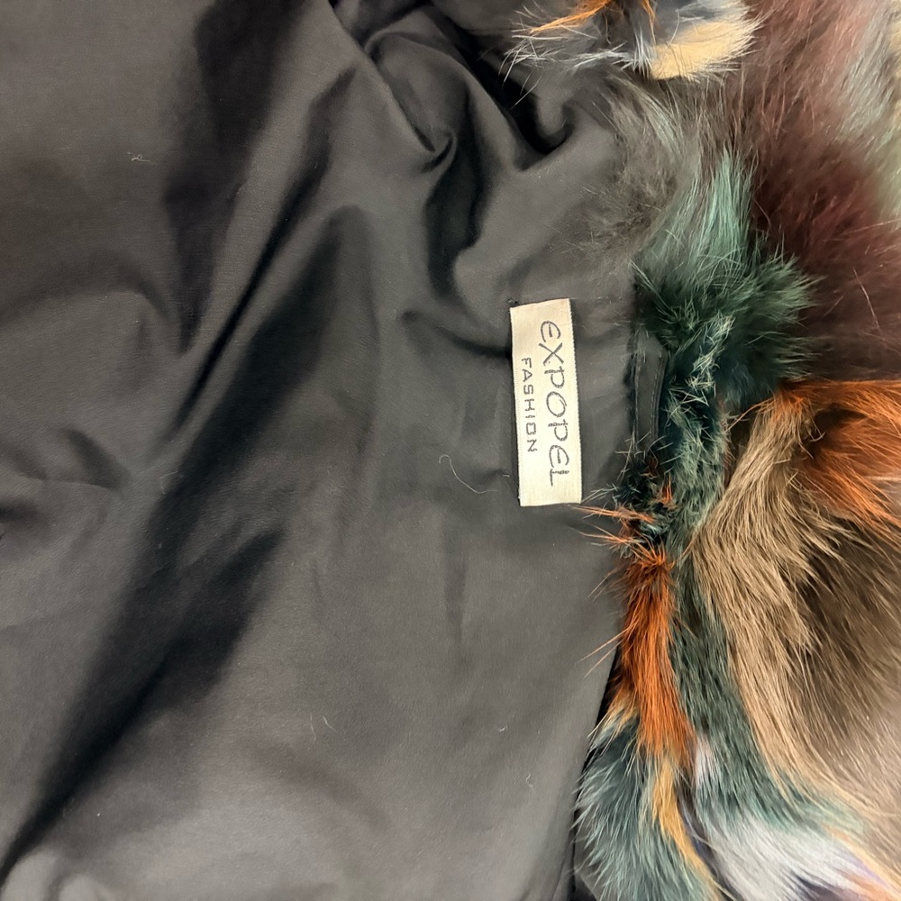 Expodel Fashion Multicolor Fox Fur Coat